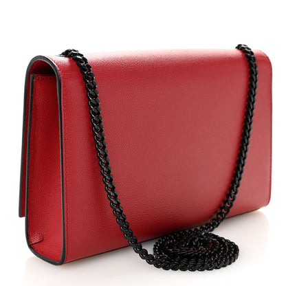 Saint Laurent Grain De Poudre Medium Classic Monogram Monochrome Kate Satchel Lipstick Red 3 of 9