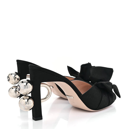 Gucci Satin Embellished Shawana High Heel Slide Sandals 36 Black 4 of 8