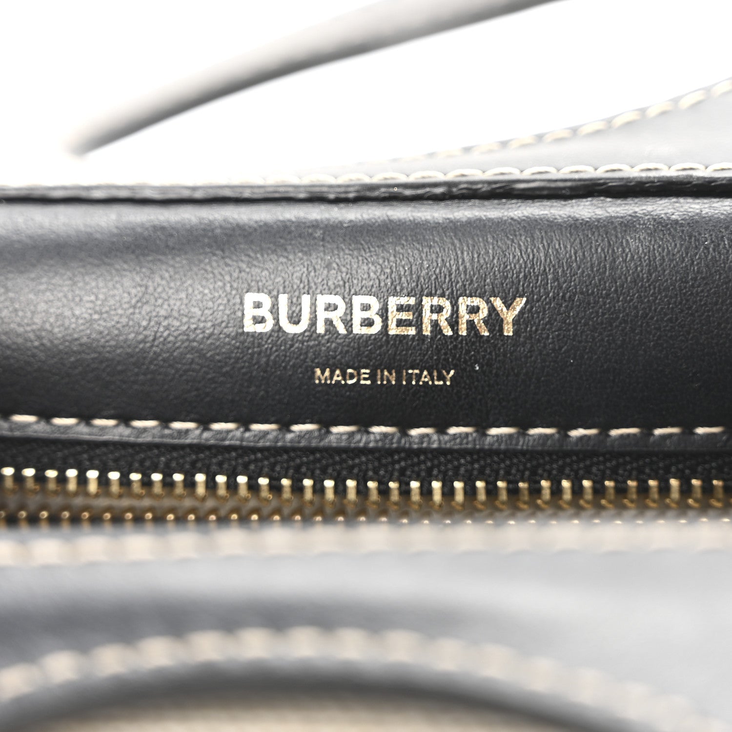 Burberry Canvas Smooth Calfskin Two Tone Mini Pocket Bag White Black 6 of 9