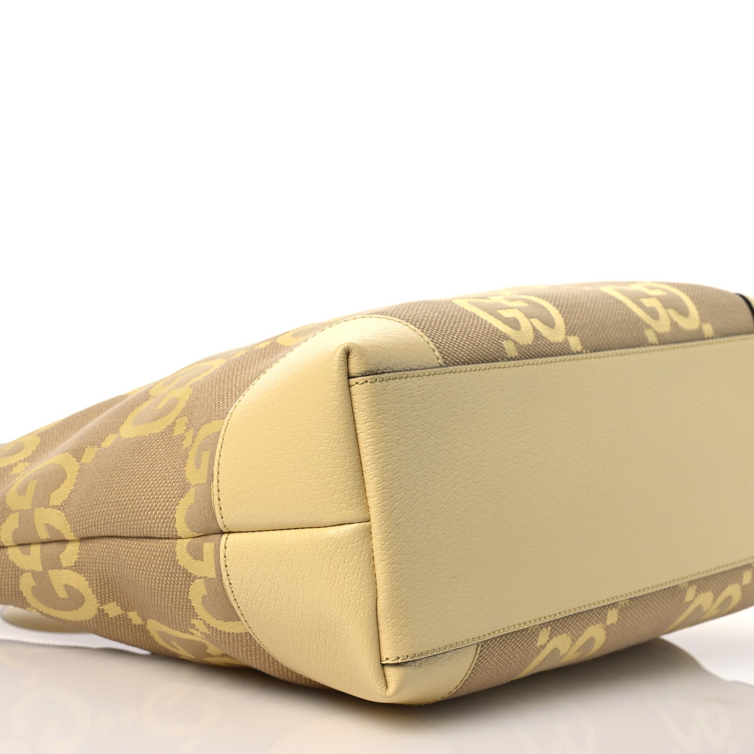 Gucci Monogram Jumbo GG Textured Dollar Calfskin Medium Ophidia Shopping Tote Beige Banana 9 of 11