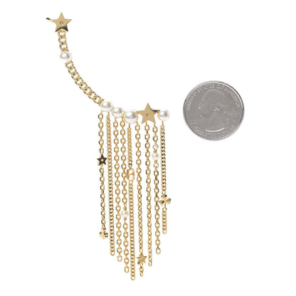 Christian Dior Pearl Danseuse Etoile Chain Dangle Earring Gold 2 of 3