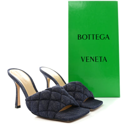 Bottega Veneta Denim Matelasse Padded Mule Sandals 36.5 Indigo 9 of 9