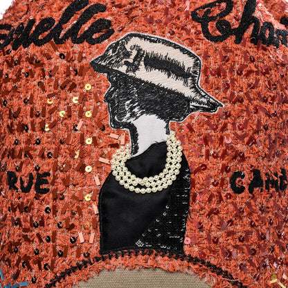 Chanel Tweed Sequins Embroidered Cubano Trip Backpack Orange Coral 8 of 8