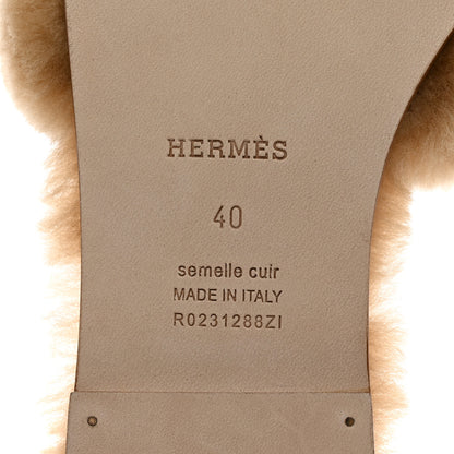 Hermes Woolskin Oran Sandals 40 Beige Argile 7 of 8