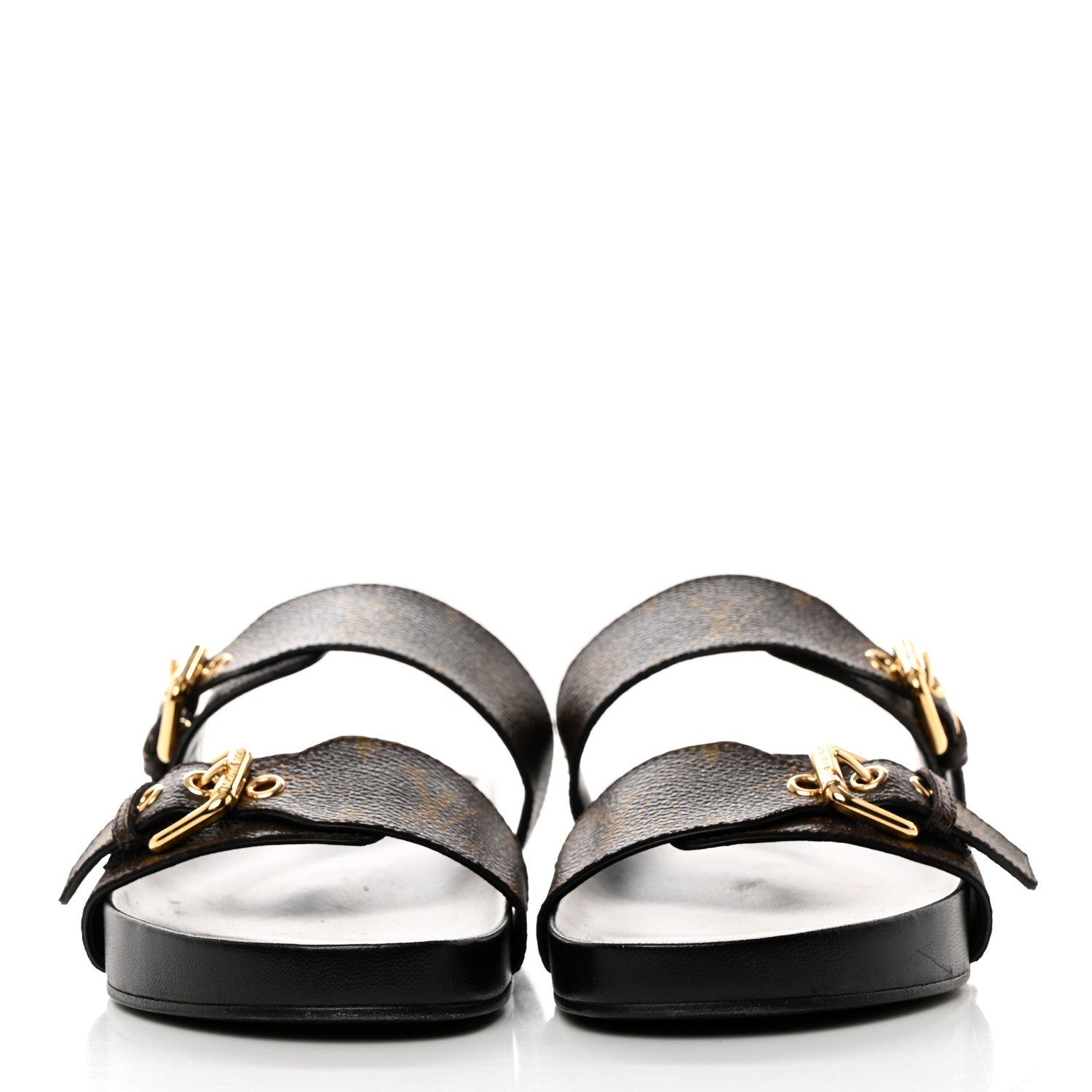 Louis Vuitton Monogram Bom Dia Mule Sandals 37.5 Black 2 of 9