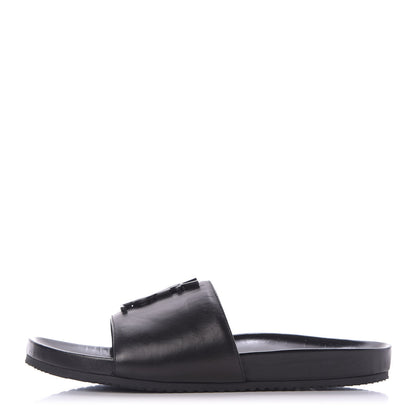 Saint Laurent Lambskin Joan Slide Sandals Black 1 of 10