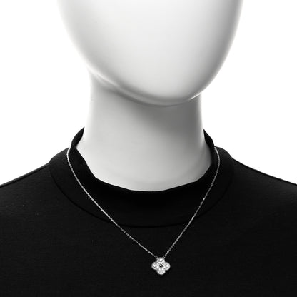 Van Cleef & Arpels 18K White Gold Diamond Vintage Alhambra Pendant Necklace 2 of 6