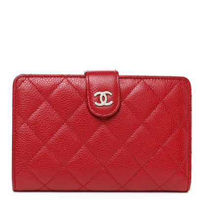 Chanel Caviar Quilted Zipped Pocket Wallet Red 1 of 11