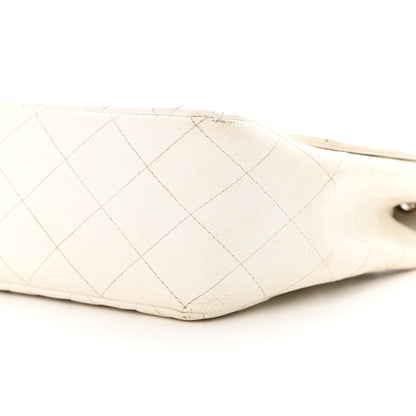Chanel Caviar Quilted Jumbo Single Flap White 10 of 21