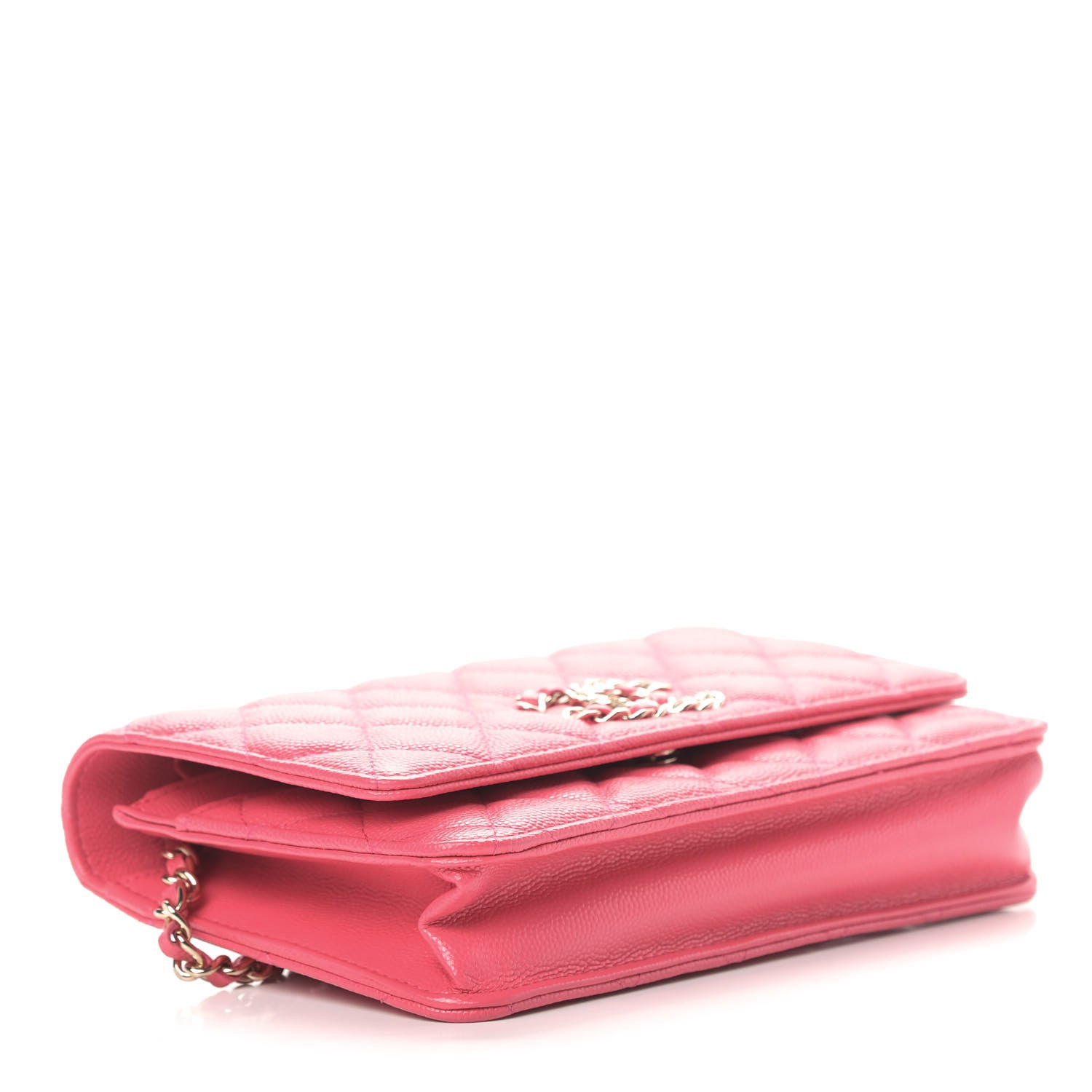 Chanel Caviar Quilted French New Wave Chain CC Wallet On Chain WOC Pink 7 of 27