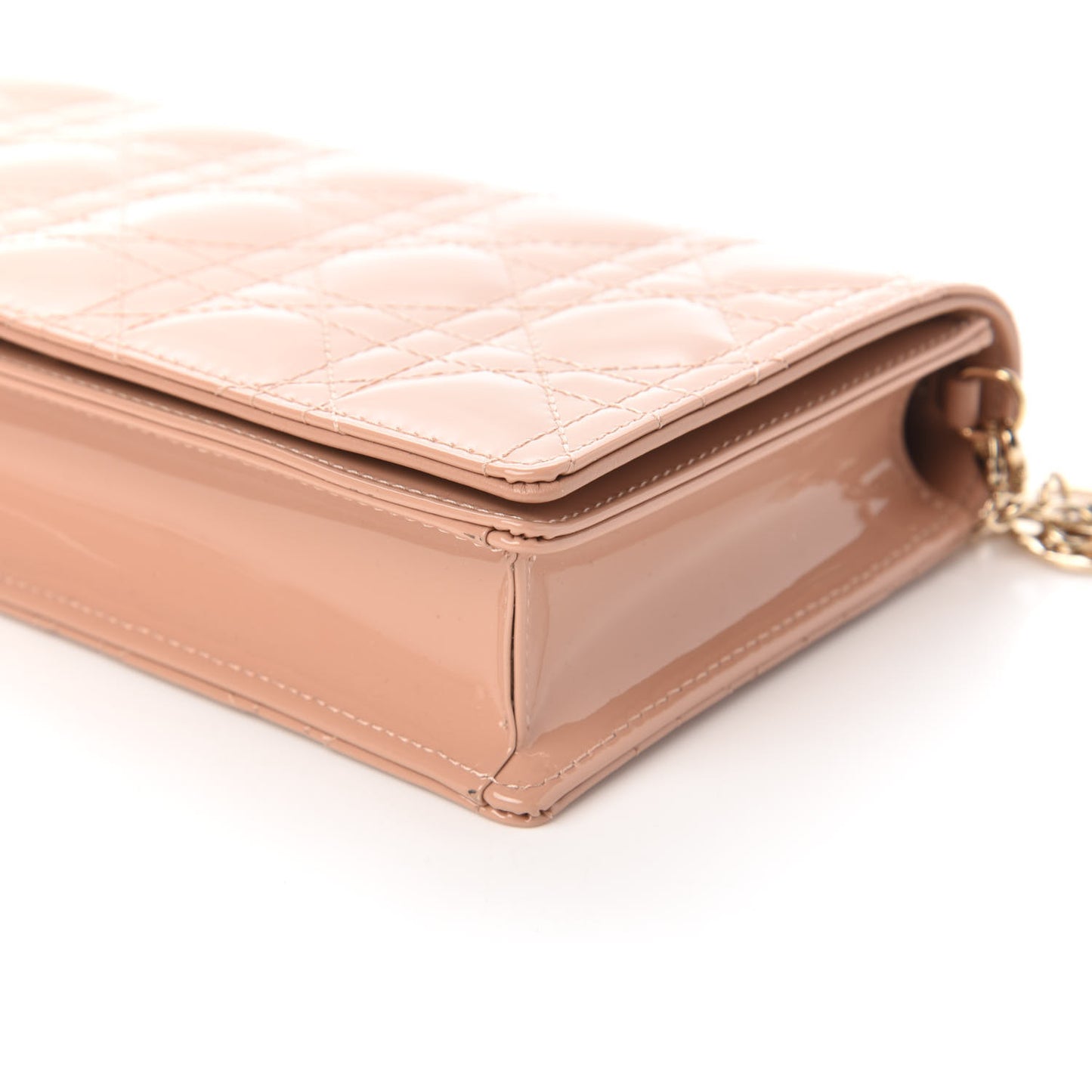 Patent Cannage Lady Dior Convertible Clutch Rose Des Vents