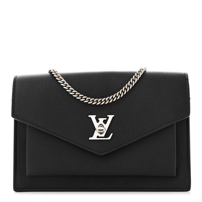 Louis Vuitton Soft Calfskin My Lockme Chain Pochette Black 1 of 9