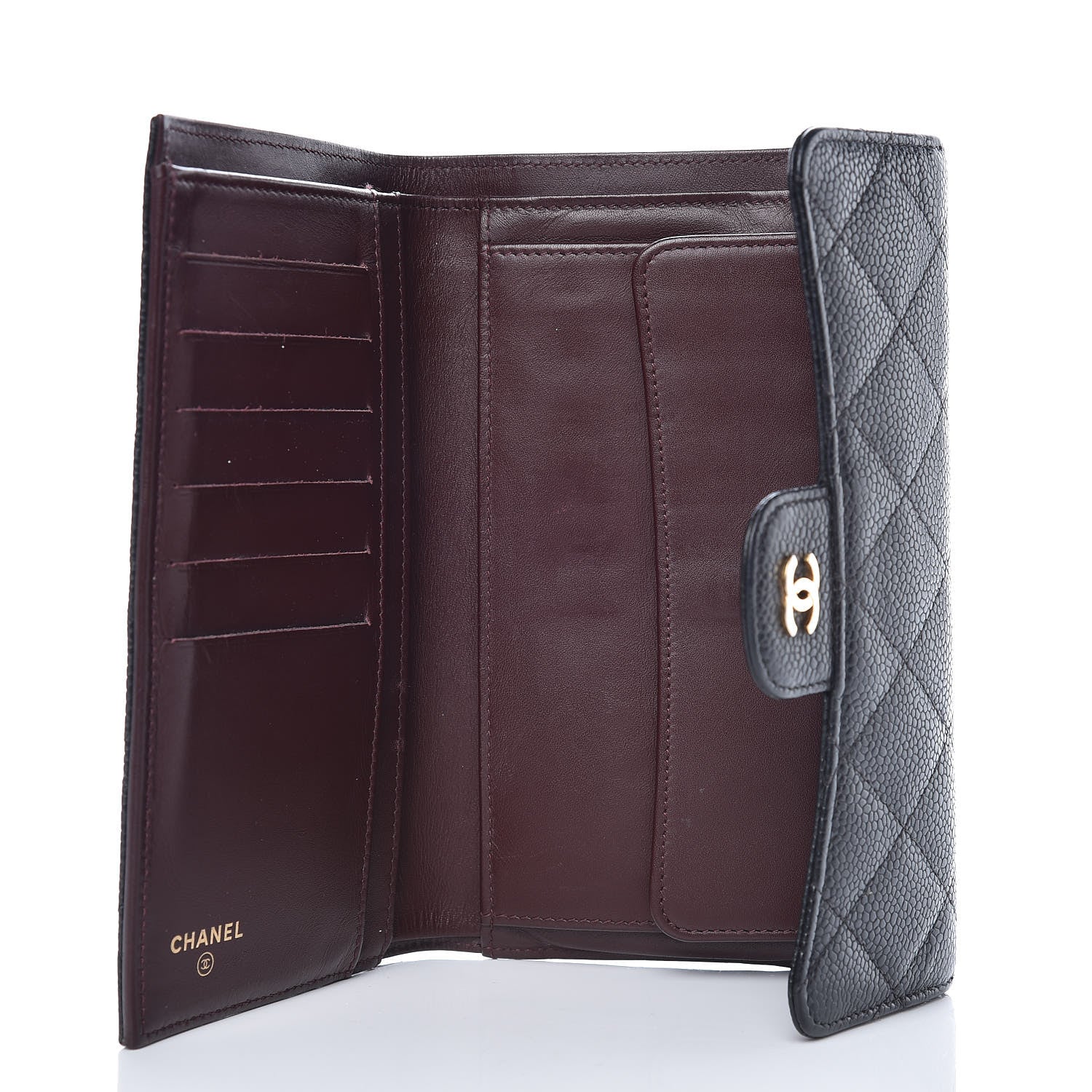Chanel Caviar Quilted Long Flap Wallet Black 5 of 9
