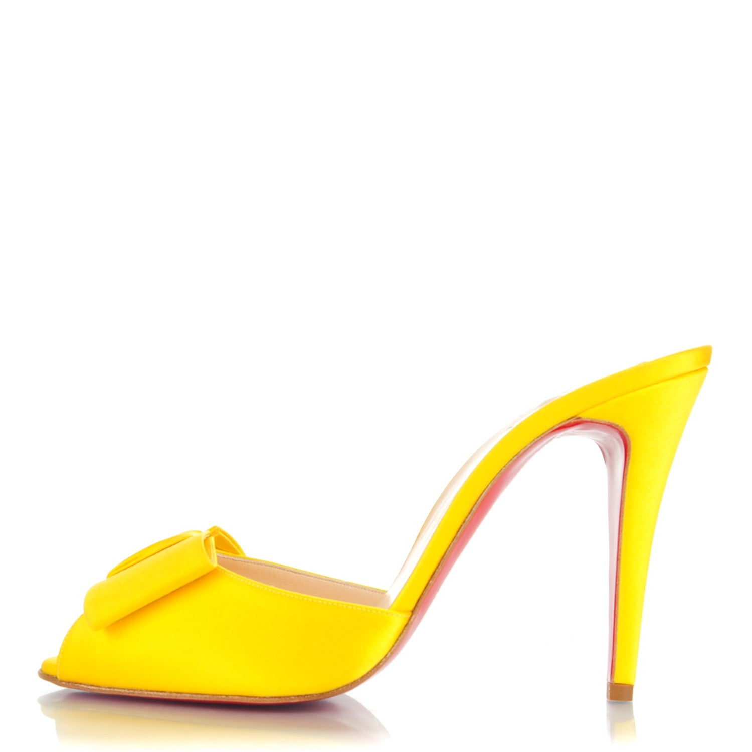 Christian Louboutin Satin Joli Noeud 957 Slides 40.5 Yellow 1 of 6