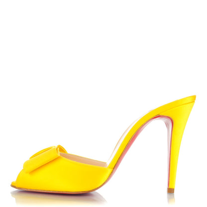 Christian Louboutin Satin Joli Noeud 957 Slides 40.5 Yellow 1 of 6