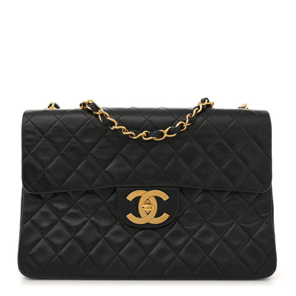 Chanel Lambskin Quilted XL Jumbo Single Flap Black 1 of 14
