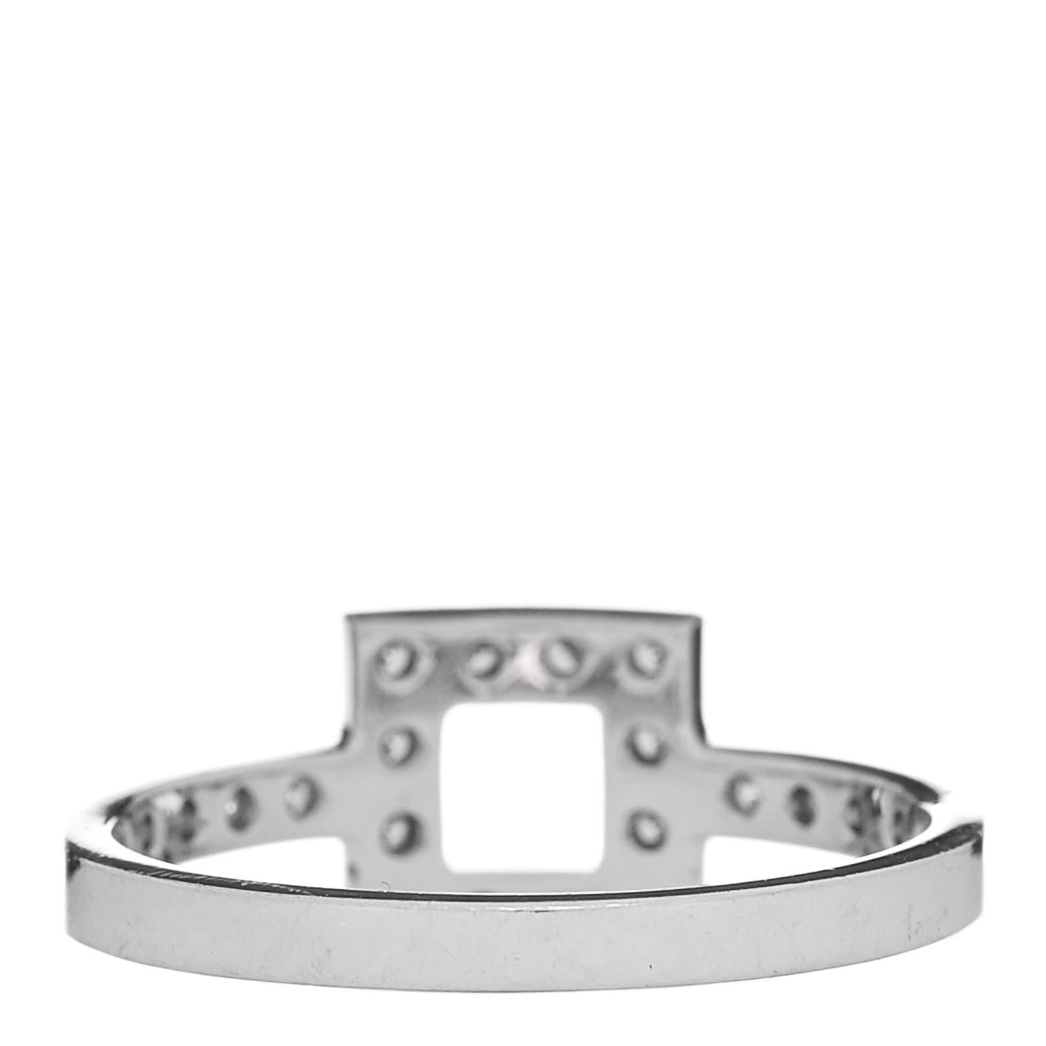 Tiffany Platinum Diamond Square Ring 53 6.5 3 of 5
