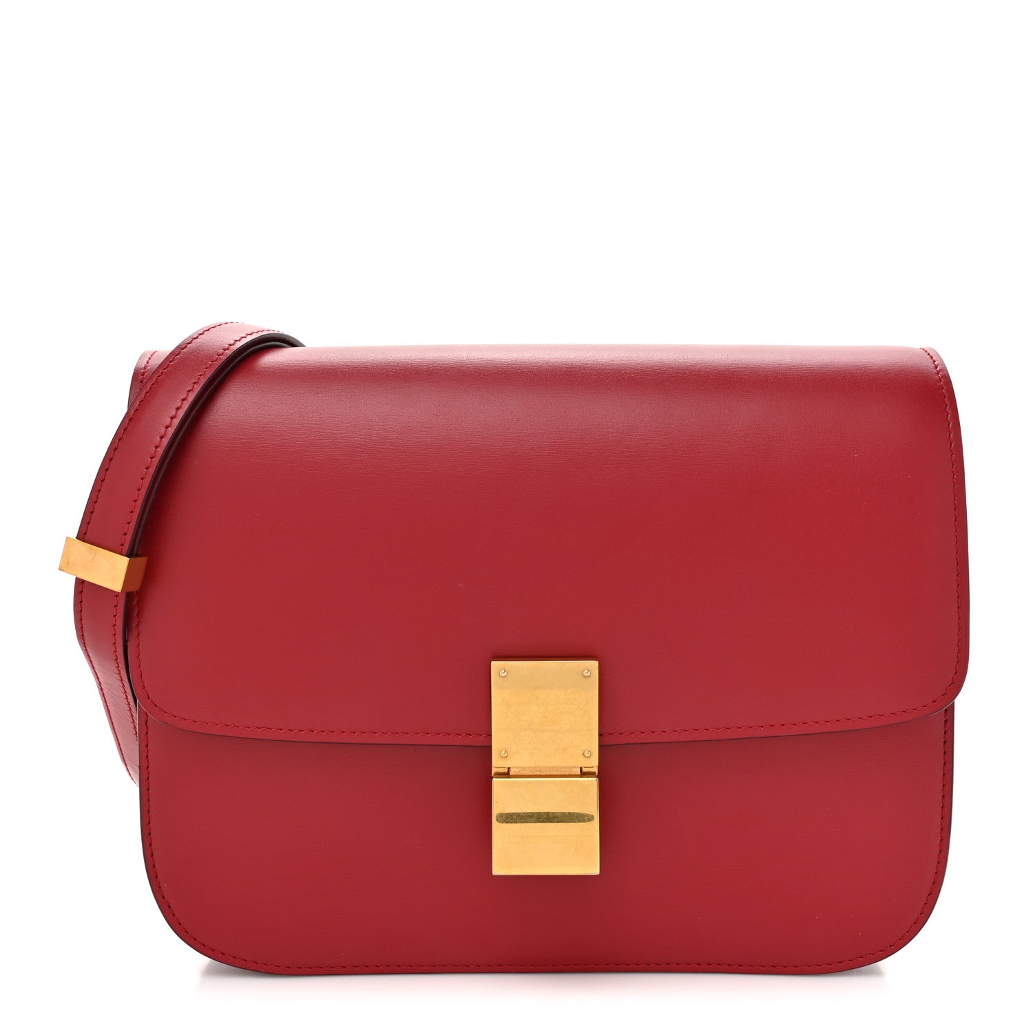 Celine Box Calfskin Medium Classic Box Flap Bag Red 1 of 14