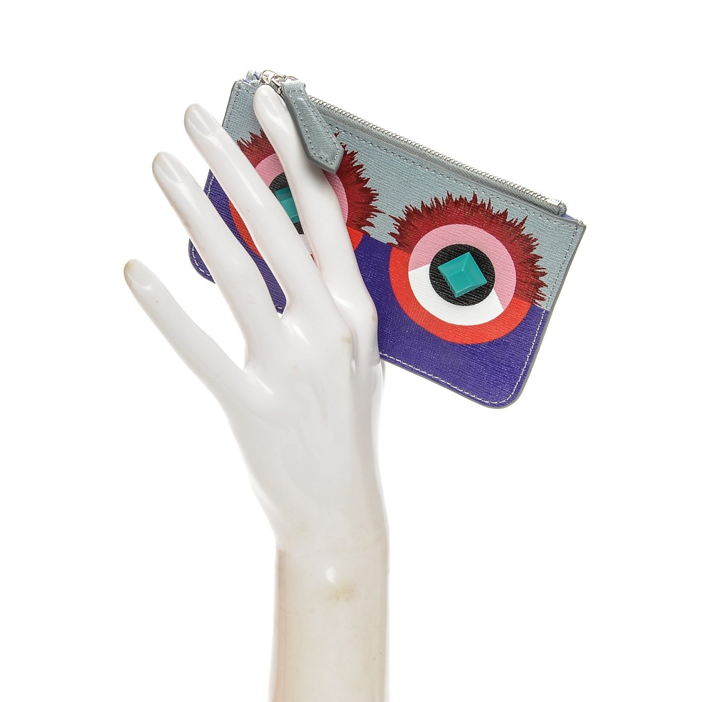Vitello Elite Studded Hypnoteyes Coin Pouch Key Case Polvere Multicolor
