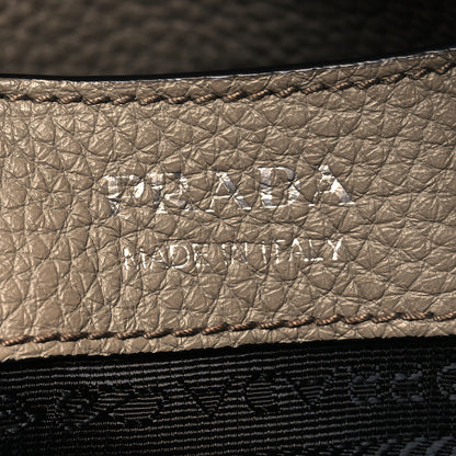 Prada Vitello Daino Soft Medium Zippered Top Handle Bag Argilla 6 of 10