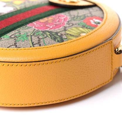 Gucci GG Supreme Monogram Flora Web Mini Ophidia Round Shoulder Bag Beige Multicolor Crop 11 of 11