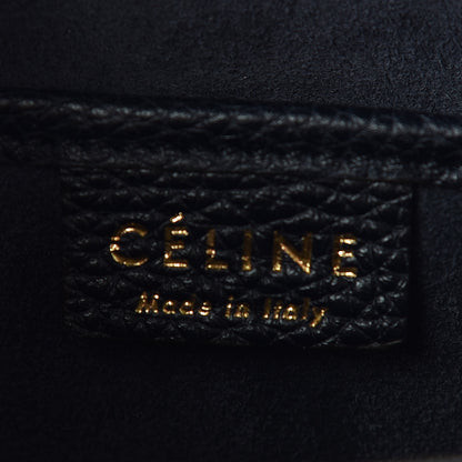 Celine Drummed Calfskin Nano Luggage Midnight 6 of 9