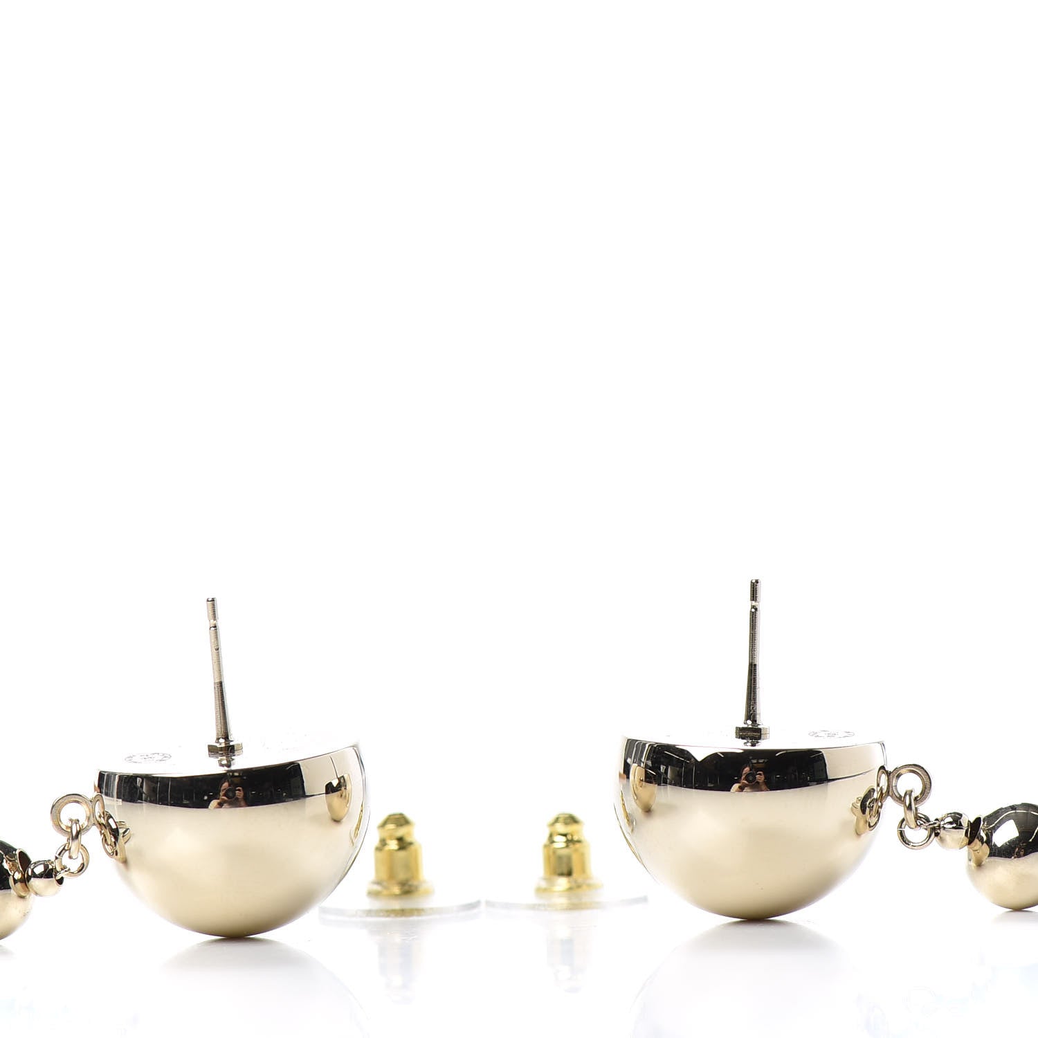 Chanel Metal CC Drop Earrings Gold 3 of 4