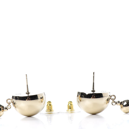 Chanel Metal CC Drop Earrings Gold 3 of 4