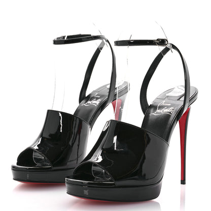 Christian Louboutin Patent Miradona 120 Sandals 38 Black 3 of 8