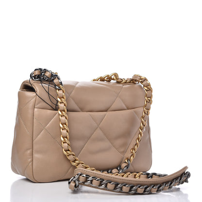 Chanel Lambskin Quilted Medium Chanel 19 Flap Dark Beige 3 of 11