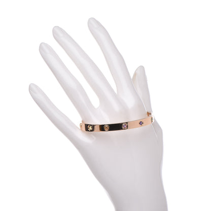 Cartier 18K Pink Gold Sapphire Garnet Amethyst LOVE Bracelet 17 2 of 8