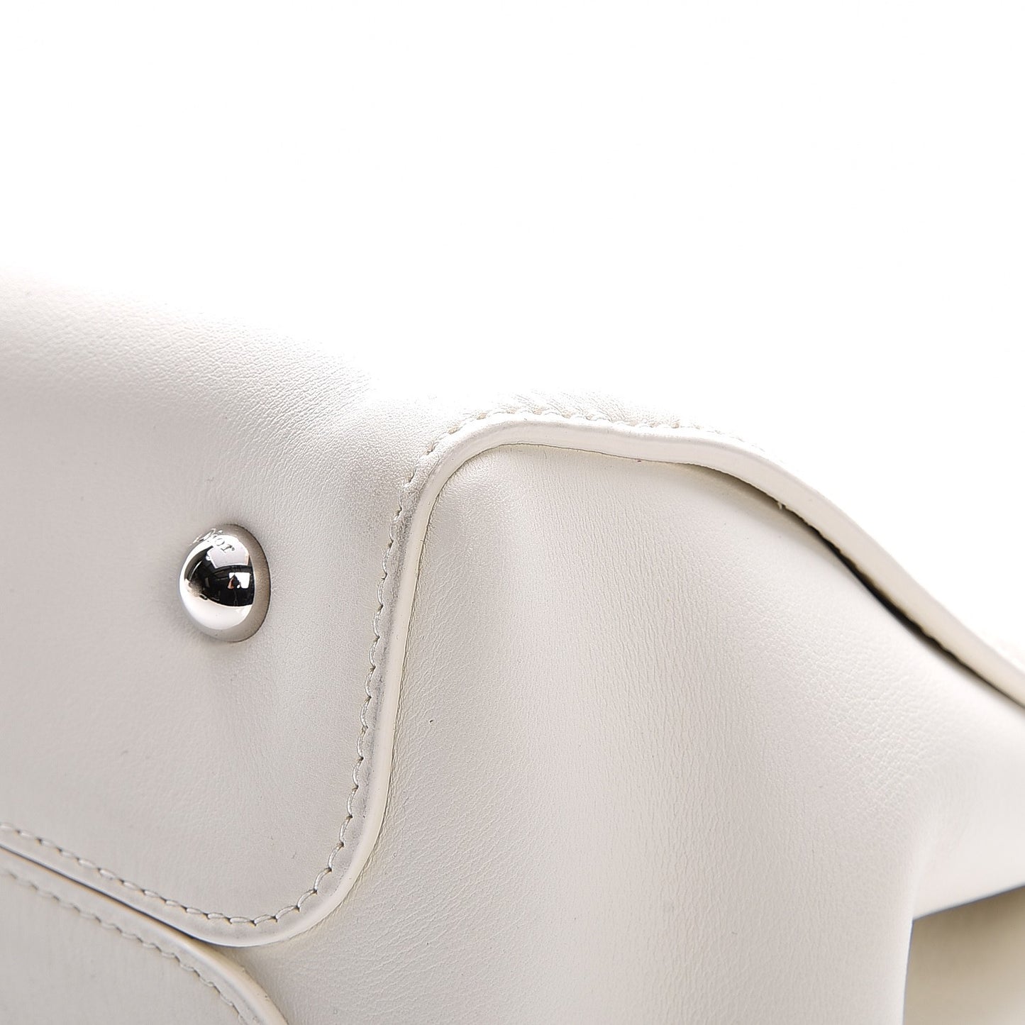Calfskin Medium Bar Tote White
