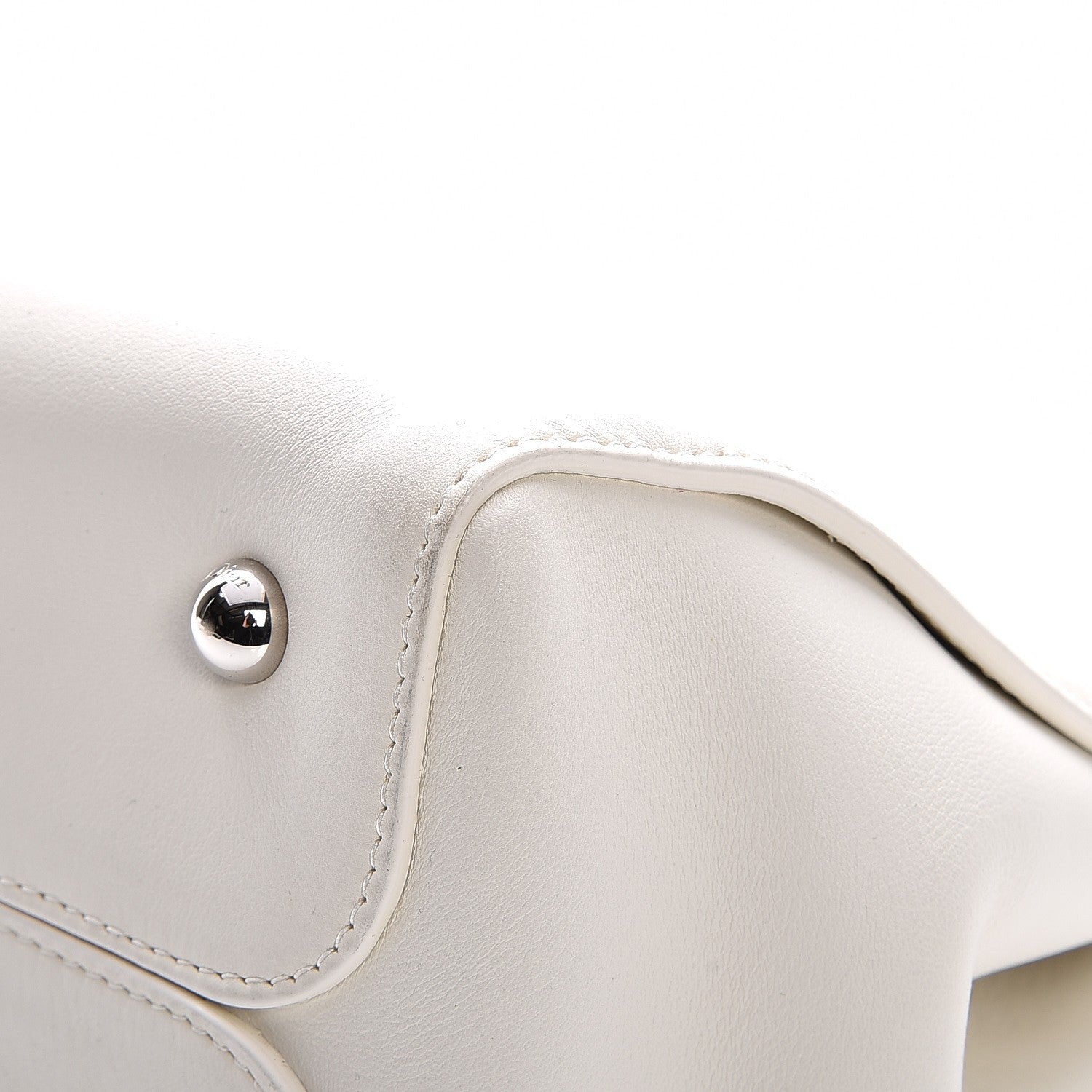 Christian Dior Calfskin Medium Bar Tote White 9 of 10