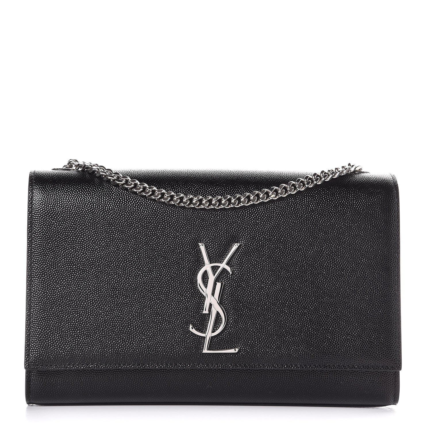Saint Laurent Grain De Poudre Medium Classic Monogram Kate Satchel Black 1 of 8