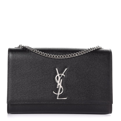 Saint Laurent Grain De Poudre Medium Classic Monogram Kate Satchel Black 1 of 8
