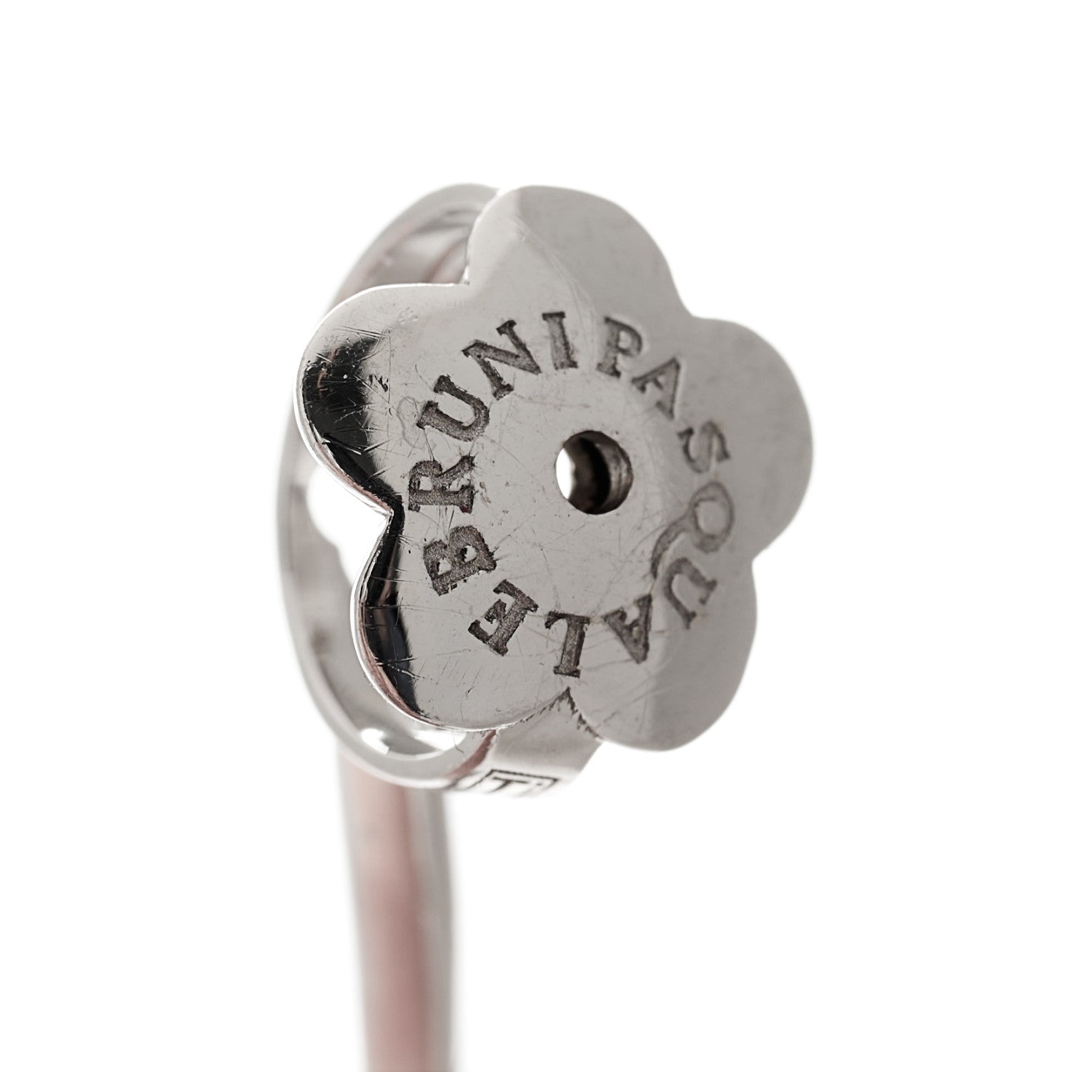 Pasquale Bruni 18K White Gold Diamond Figlia Dei Fiori Hoop Earrings 4 of 5