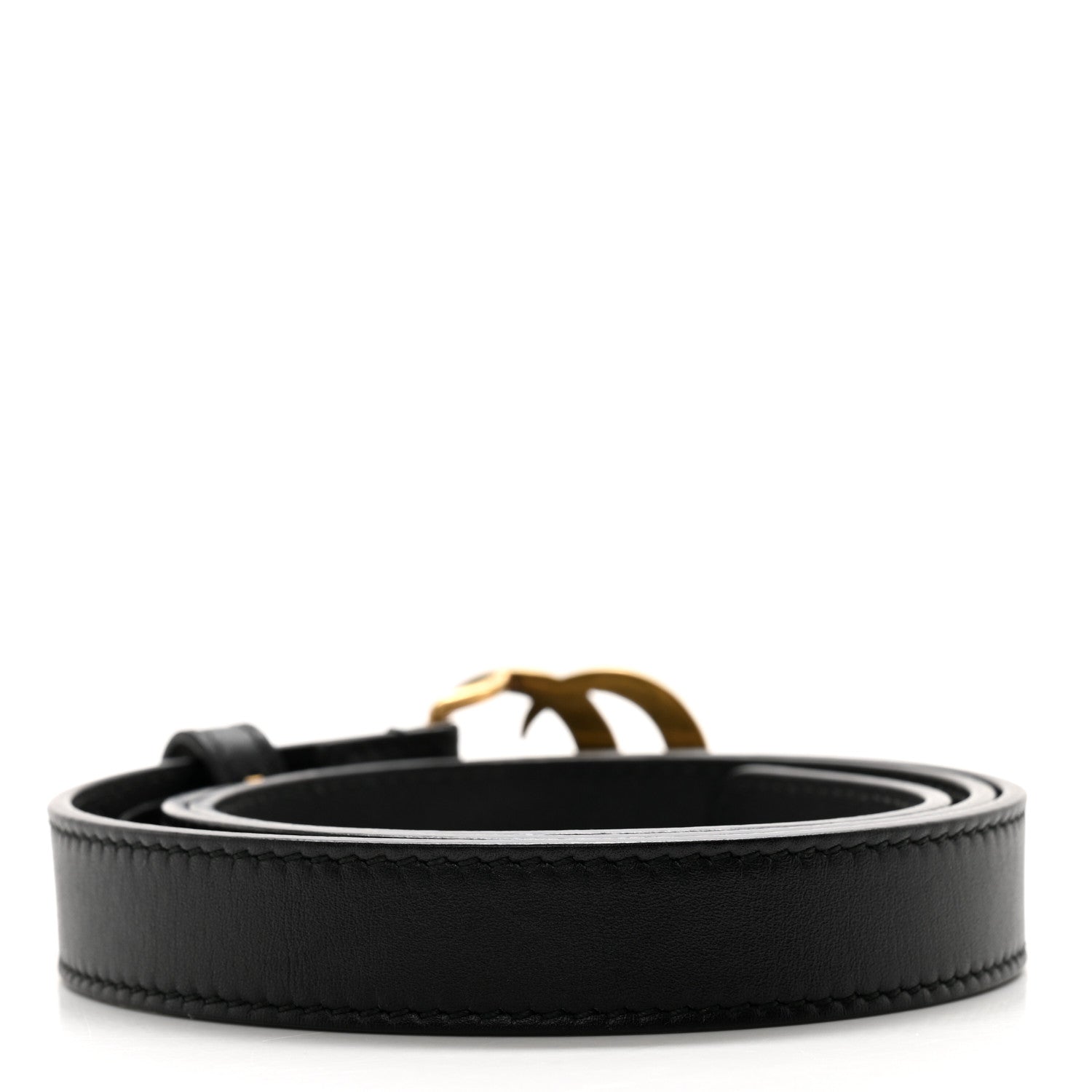 Gucci Calfskin Pearl Double G 20mm Belt 75 30 Black Cream 2 of 6