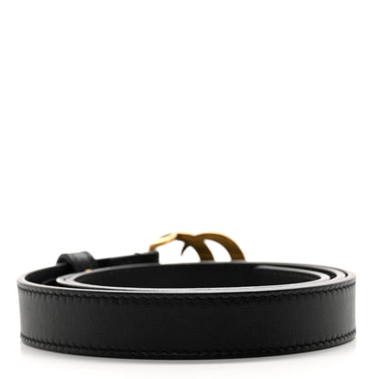 Gucci Calfskin Pearl Double G 20mm Belt 75 30 Black Cream 2 of 6