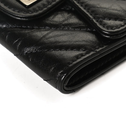 Chanel Aged Calfskin Chevron Quilted Reissue Flap Card Holder So Black 11 of 12