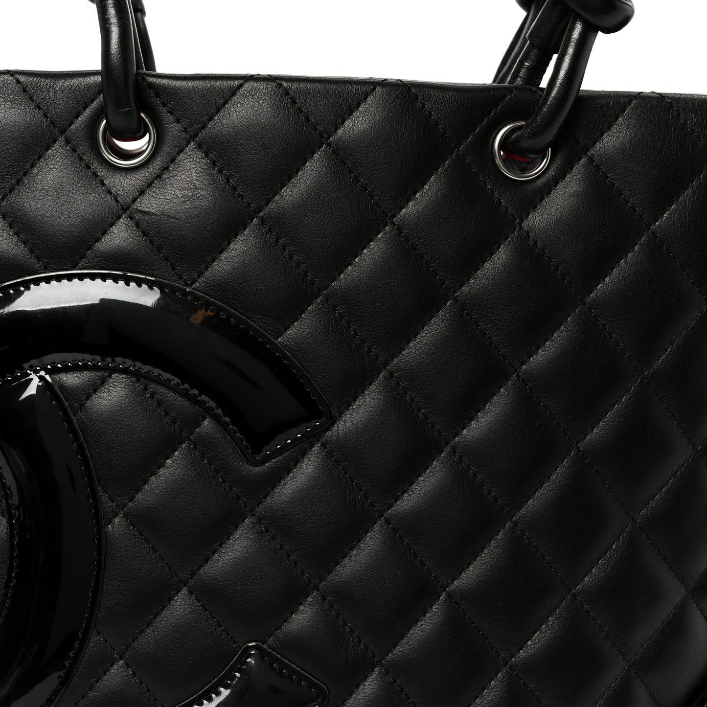 Calfskin Quilted Medium Cambon Tote Black