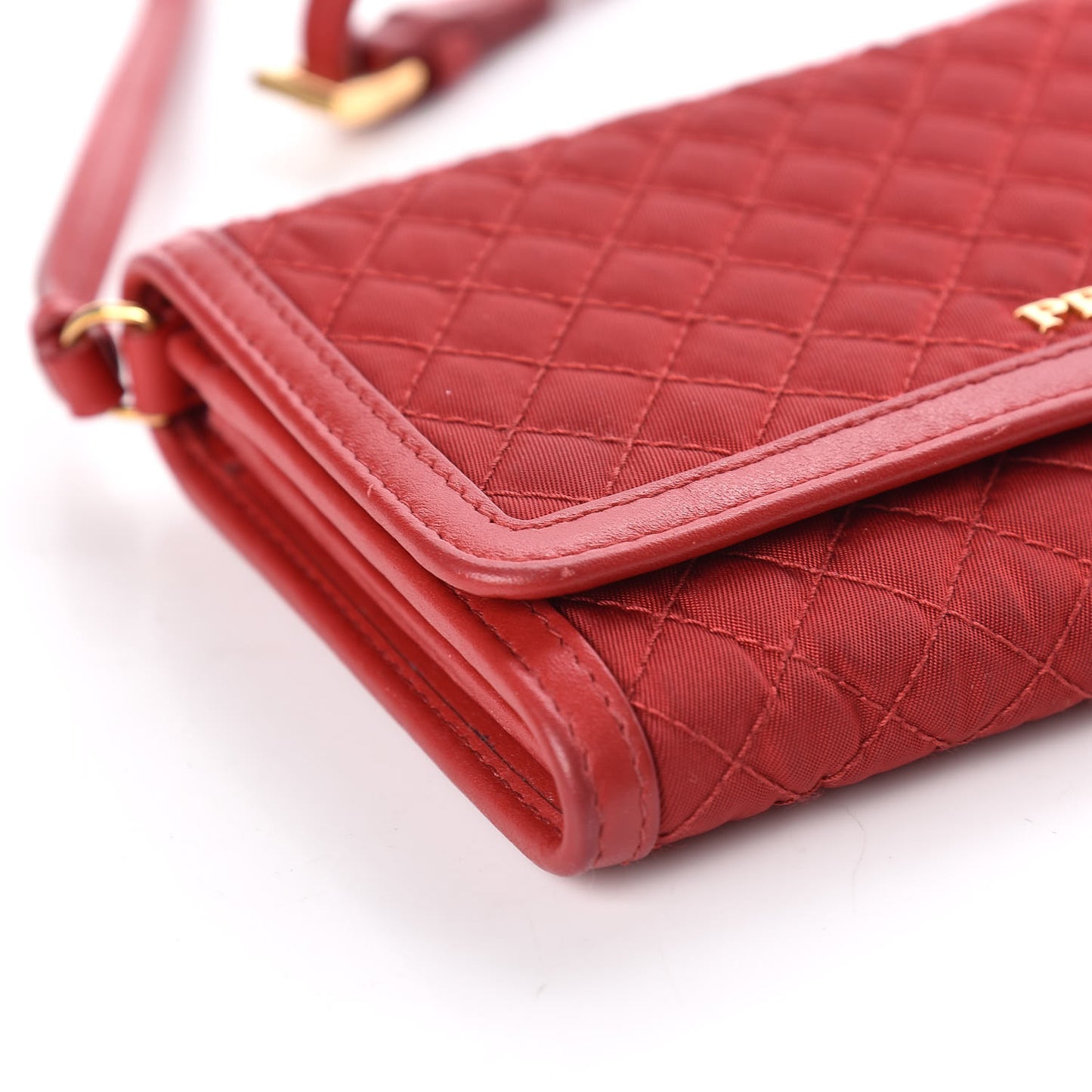 Tessuto Quilted Mini Crossbody Wallet Fuoco