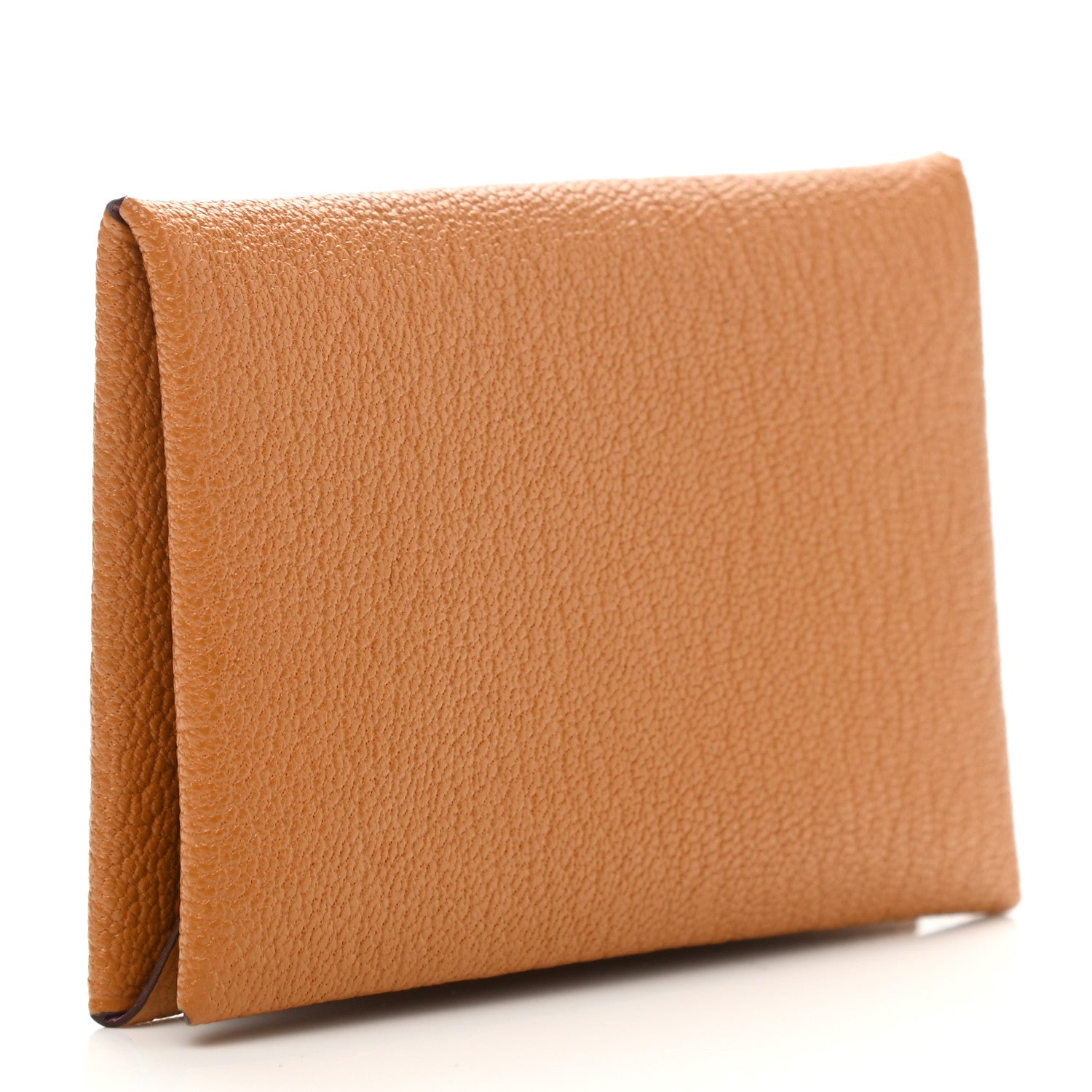 Hermes Chevre Mysore Verso Calvi Card Case Caramel Rose Sakura 3 of 7