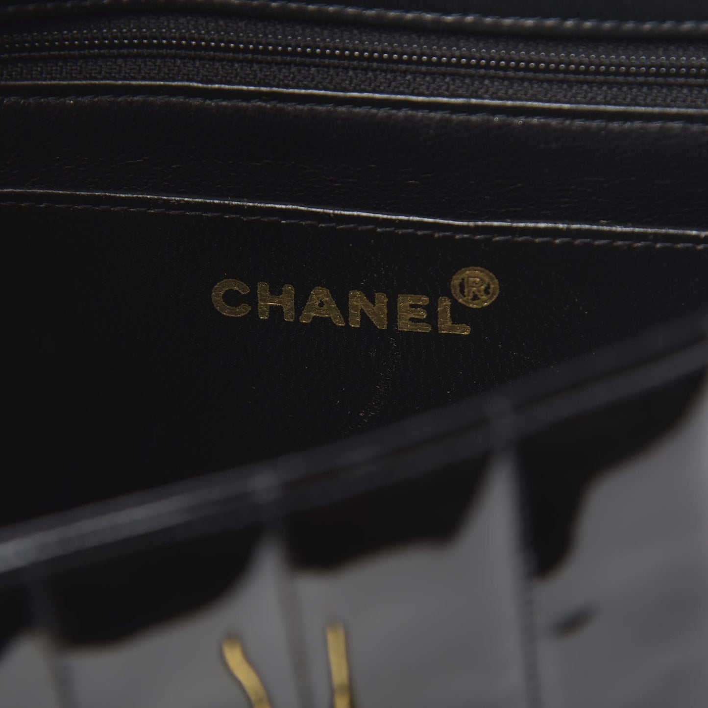 Patent Vertical Quilted Mini Rectangular Flap Black