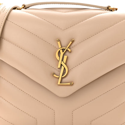 Saint Laurent Calfskin Y Quilted Monogram Small Loulou Chain Satchel Dark Beige 8 of 11