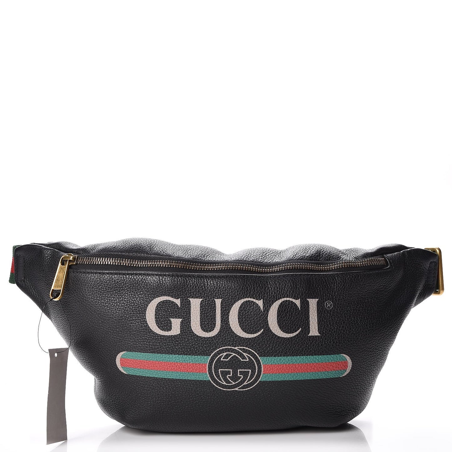 Grained Calfskin Logo Belt Bag Black