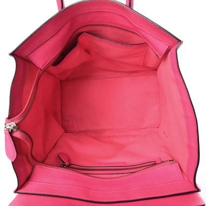 Celine Drummed Calfskin Mini Luggage Fluo Pink 5 of 20