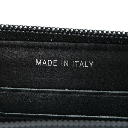 Chanel Calfskin Painted Chevron Embossed Small Boy Zip Wallet Black 7 of 8