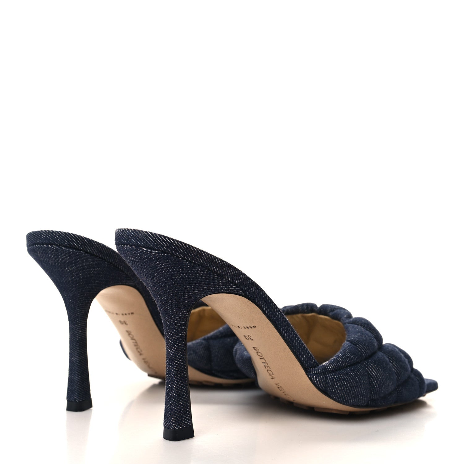 Bottega Veneta Denim Matelasse Padded Mule Sandals 39 Indigo 4 of 7