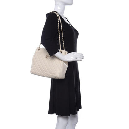 Chanel Caviar Quilted CC Tote Beige 2 of 12
