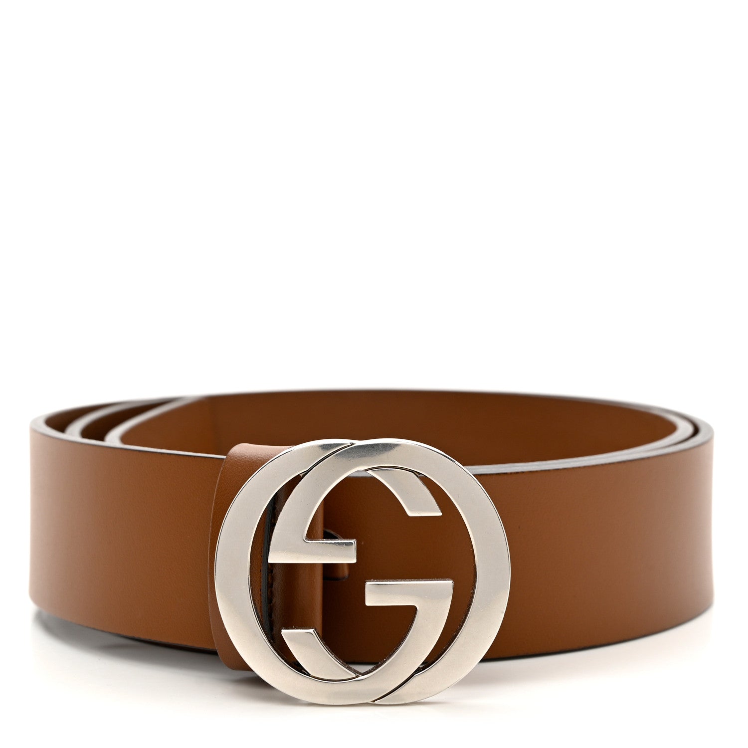Gucci Selleria Calfskin Nickel Interlocking G 37mm Belt 90 36 Cuir 1 of 5